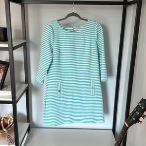 Lilly Pulitzer Charlene Aqua & White Striped Dress
